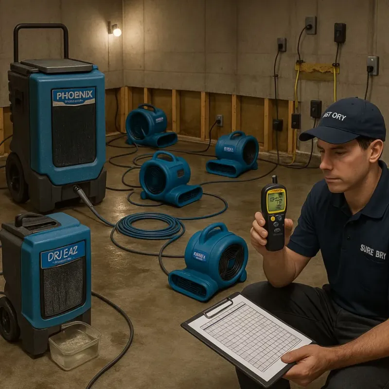 Structural Drying and Dehumidification process in Hooker, OK